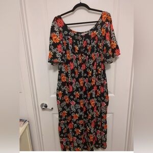 Vintage Jennifer Moore Women's Floral Mumu Sz XL 100% cotton Hawaii beach floral